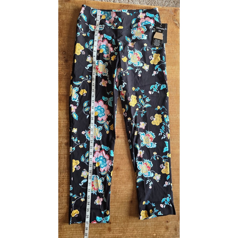 Zac &‎ Rachel NWT black and floral ultimate fit dress pants women's size 6 - Picture 4 of 7